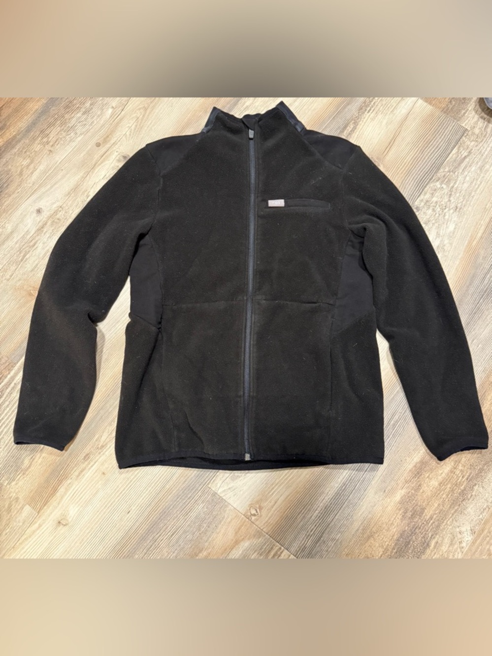 Figs Black Full-Zip Fleece Jacket